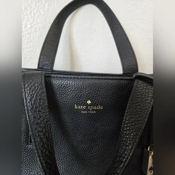 Kate Spade Grey Street Dominque Black Satchel with Gold Accents - Picture 5 of 12